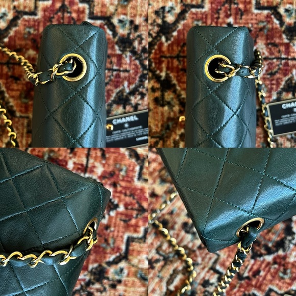 SOLD-on payment plan**Chanel Classic Vintage Mini Square Dark Green Flap Bag - Picture 8 of 11